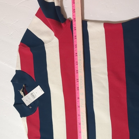 LOFT  Long sleeved  striped knit sweater dress size medium M - Picture 7 of 8